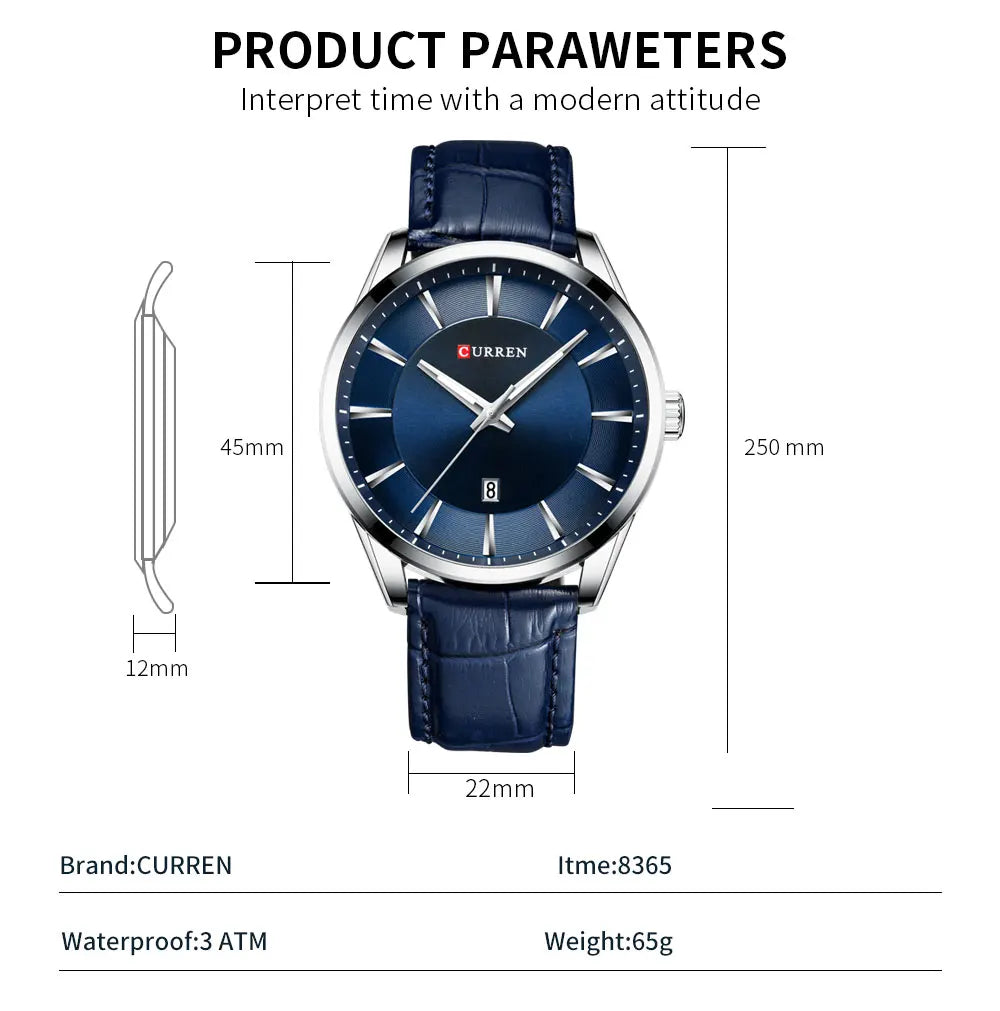 Relógio Masculino Curren  de Quartz pulseira de couro