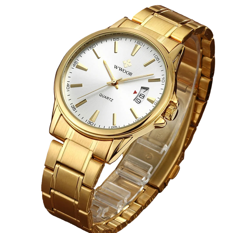Relógios masculinos WWOOR Fashion, quartz à prova d'água.