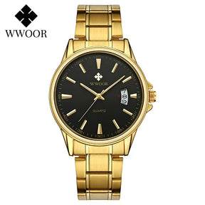 Relógios masculinos WWOOR Fashion, quartz à prova d'água.