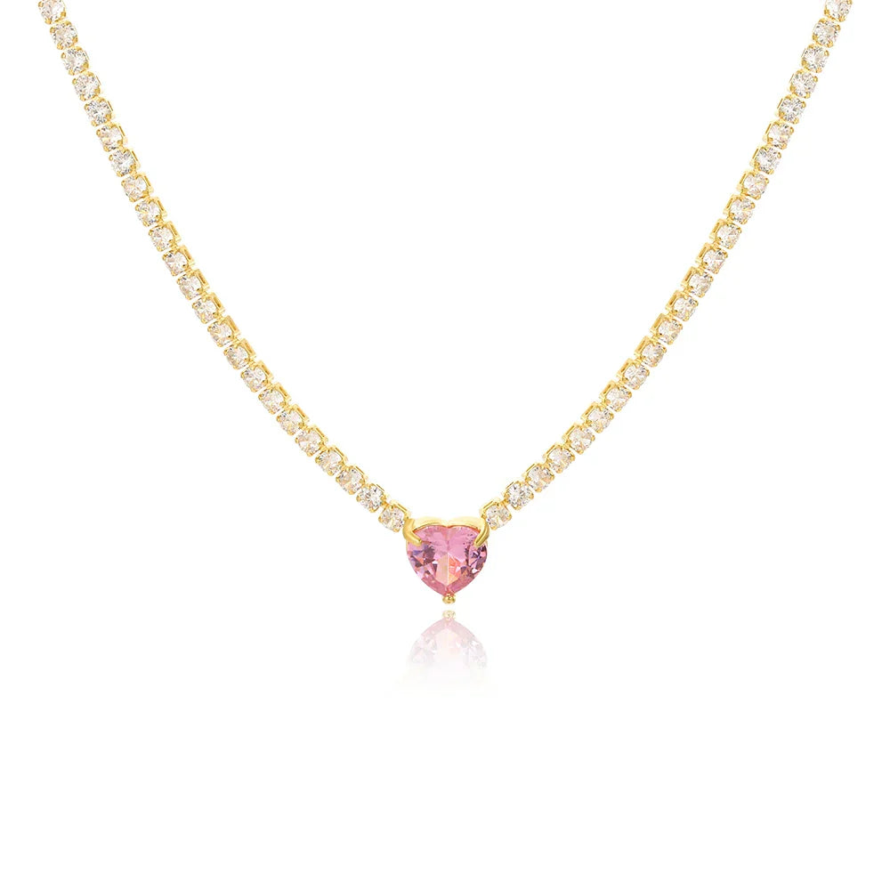 Colar Cravejada Com Zircônia