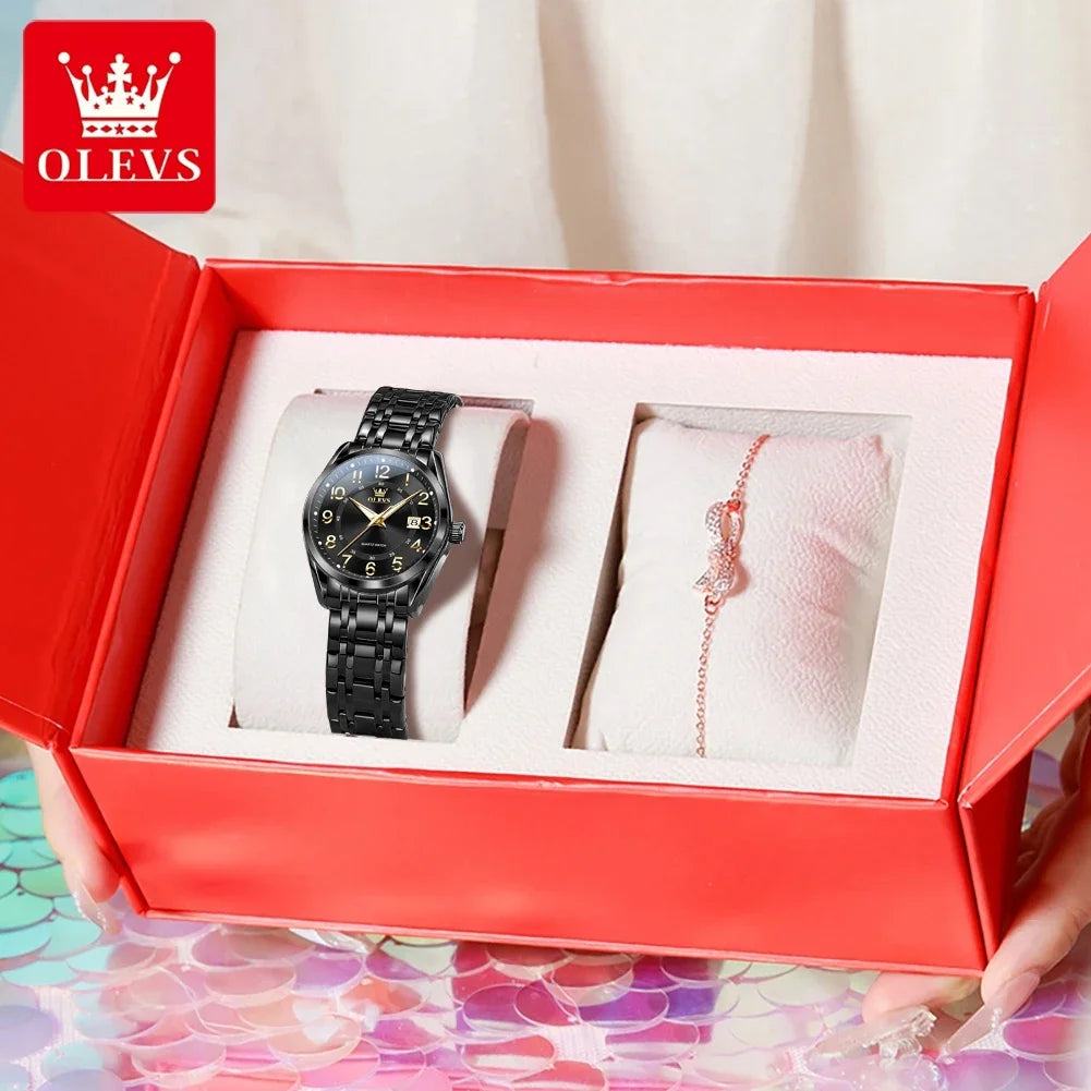 Relógio feminino de quartz  OLEVS, à prova d'água.