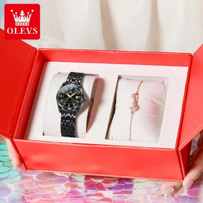 Relógio feminino de quartz  OLEVS, à prova d'água.