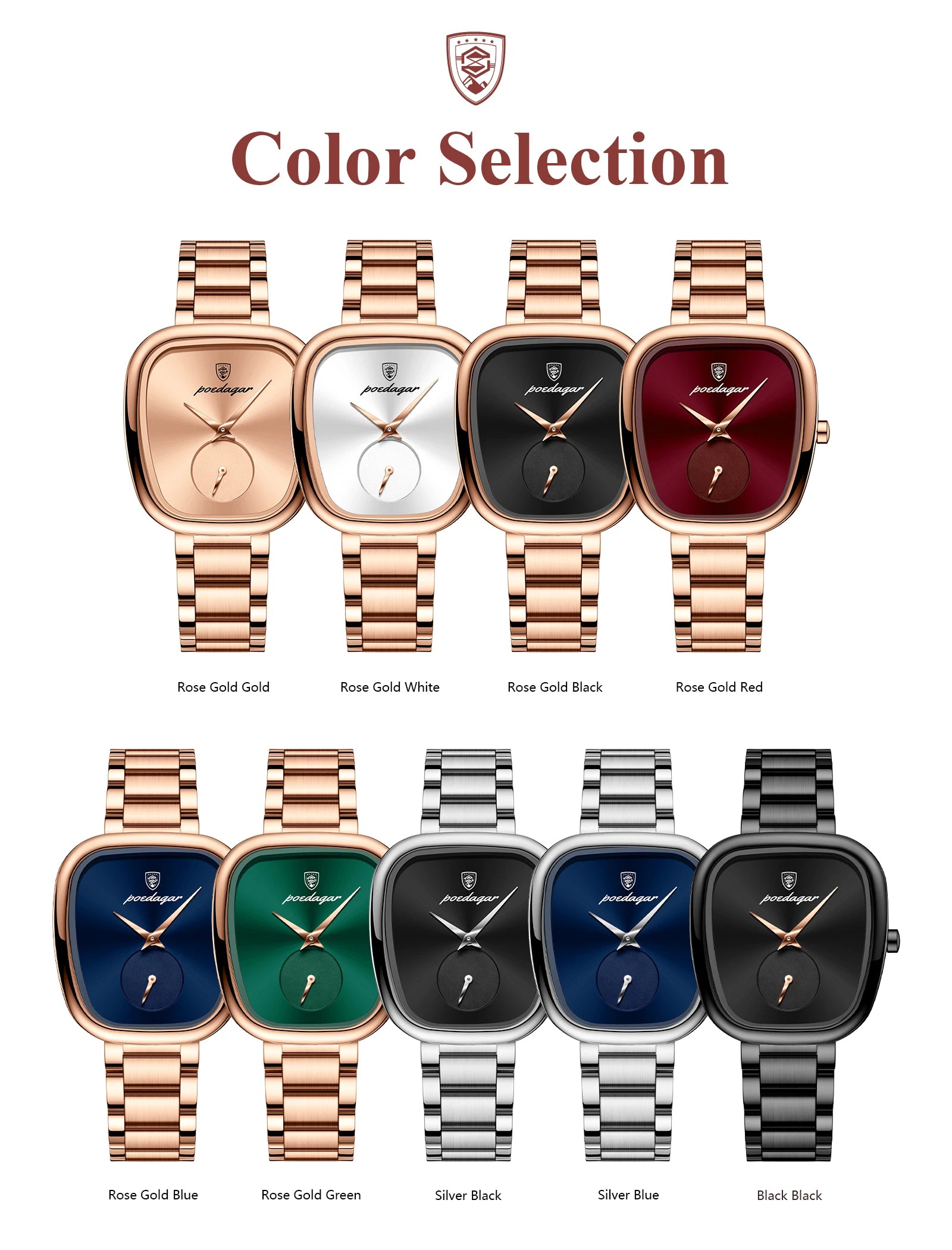 Relógio Poedagar luxo elegante Feminino à prova de água