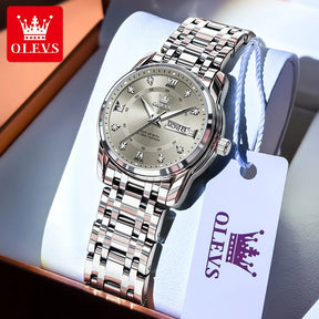 OLEVS Relógio Feminino Quartz dourado à Prova D'água.