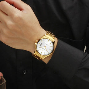 Relógios masculinos WWOOR Fashion, quartz à prova d'água.