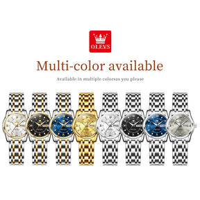 OLEVS Relógio Feminino Quartz dourado à Prova D'água.