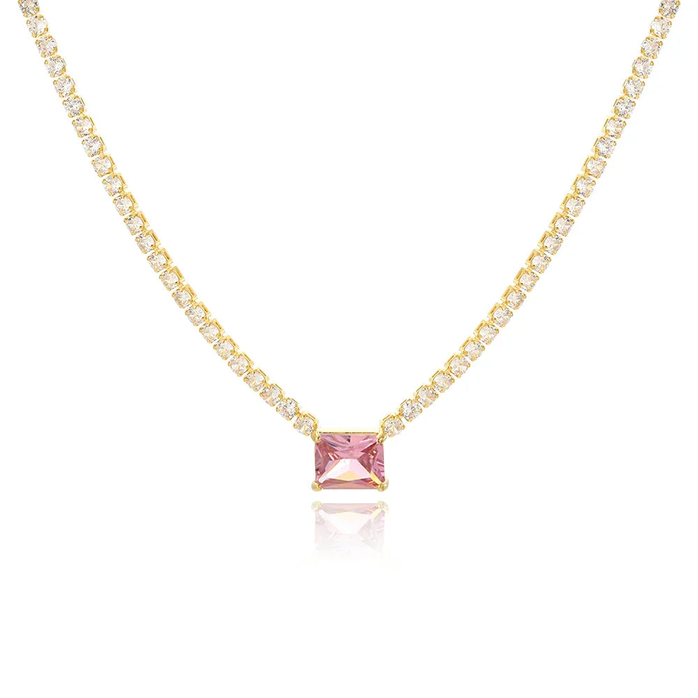 Colar Cravejada Com Zircônia