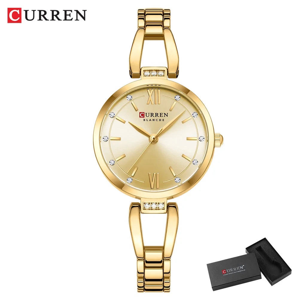 Relógio Feminino CURREN Quartz,Com Strass