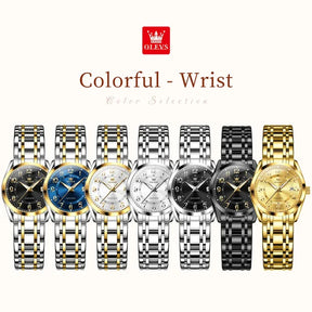 Relógio feminino de quartz  OLEVS, à prova d'água.