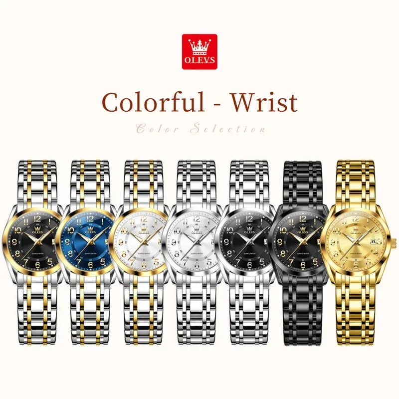 Relógio feminino de quartz  OLEVS, à prova d'água.