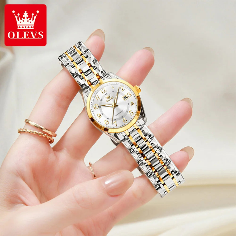 Relógio feminino de quartz  OLEVS, à prova d'água.