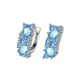 Brinco em Prata 925 com Zircônia Azul