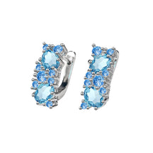 Brinco em Prata 925 com Zircônia Azul