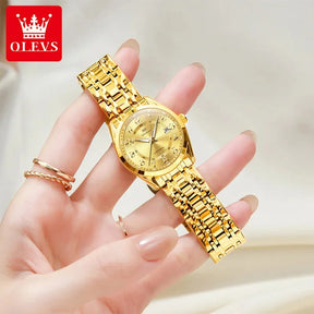 Relógio feminino de quartz  OLEVS, à prova d'água.