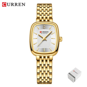 Relógio de Quartz feminino CURREN  com mostrador quadrado.